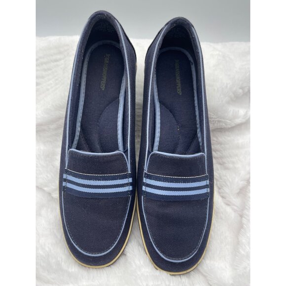 Vintage Grasshopper Canvas Shoes Blue with Light Blue Stripe Size 8.5M - Picture 1 of 9